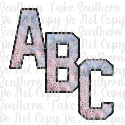 Blue and Pink Snowflake Alpha Set A-0 Digital Download Only
