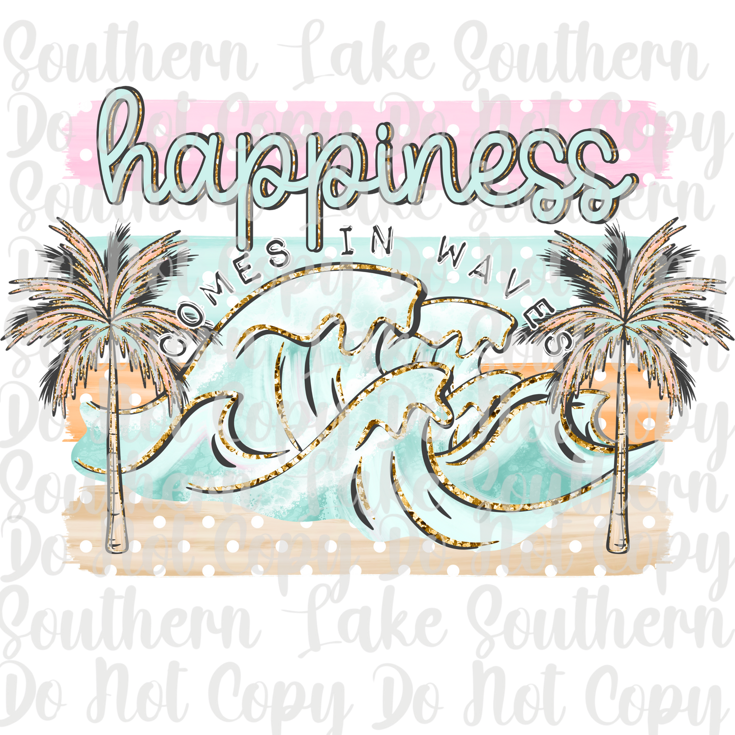Happiness Comes In Waves DTF Single Print