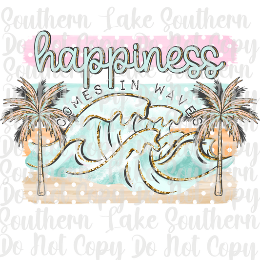 Happiness Comes In Waves DTF Single Print