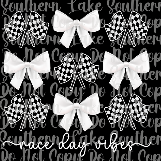 Race Day Vibes W Bows DTF Single Print