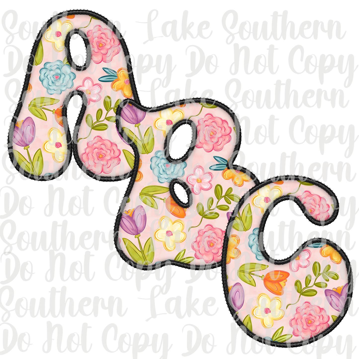 Floral Alpha Set A-0 (pink) Digital Download Only
