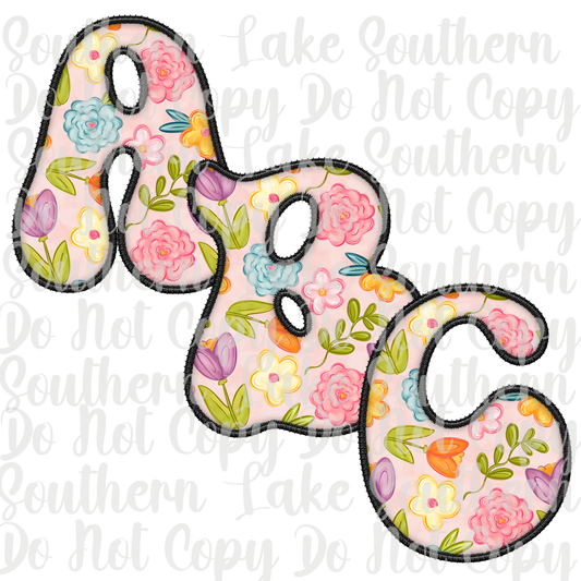 Floral Alpha Set A-0 (pink) Digital Download Only