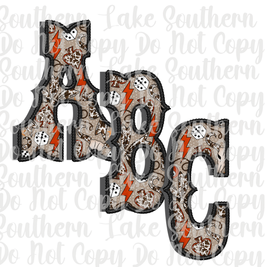 3D Retro Cow print Gambler Alpha Set A-0 Digital Download Only