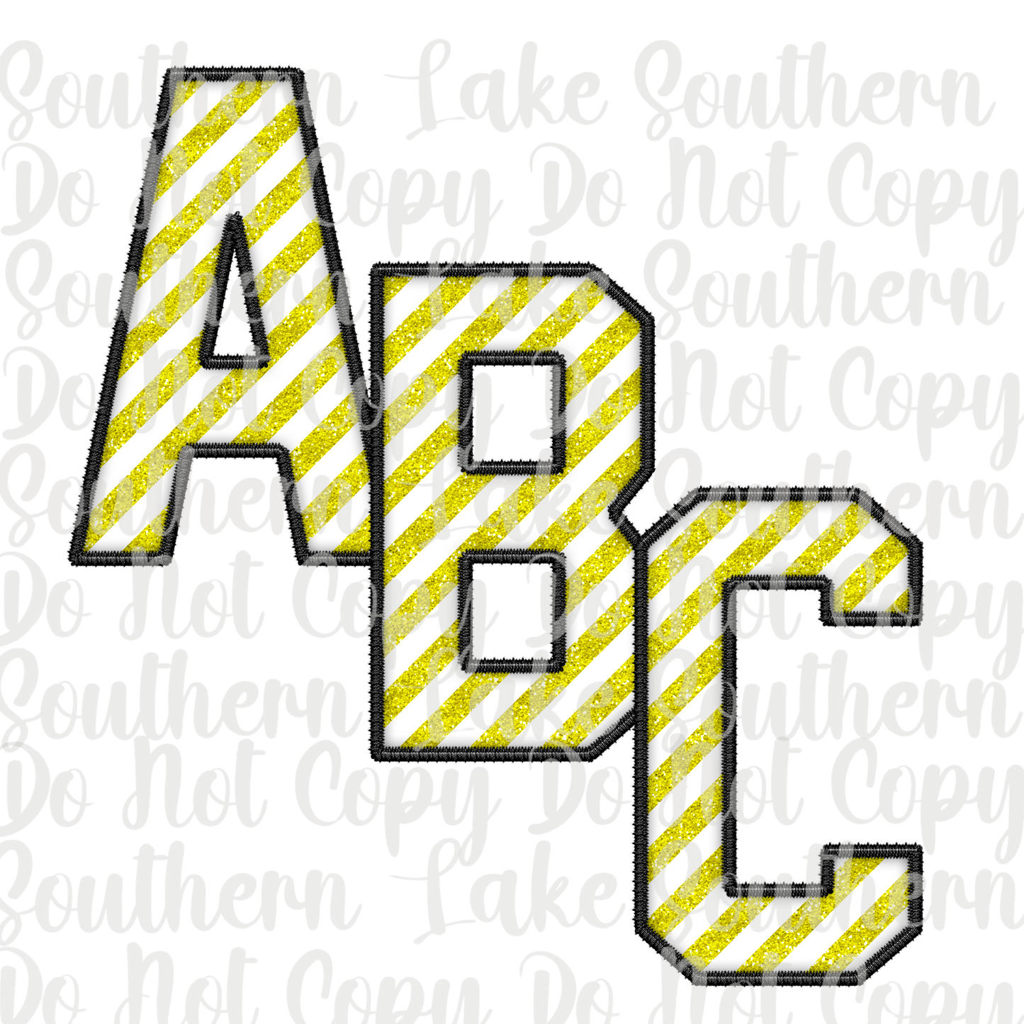 Yellow and White Candy Cane Alpha Set A-0 Digital Download Only