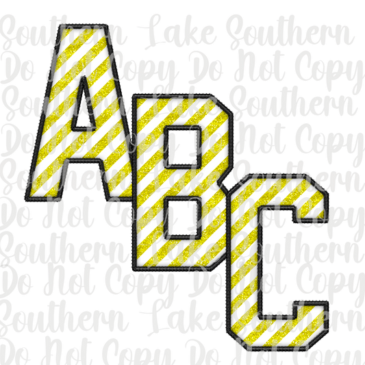 Yellow and White Candy Cane Alpha Set A-0 Digital Download Only