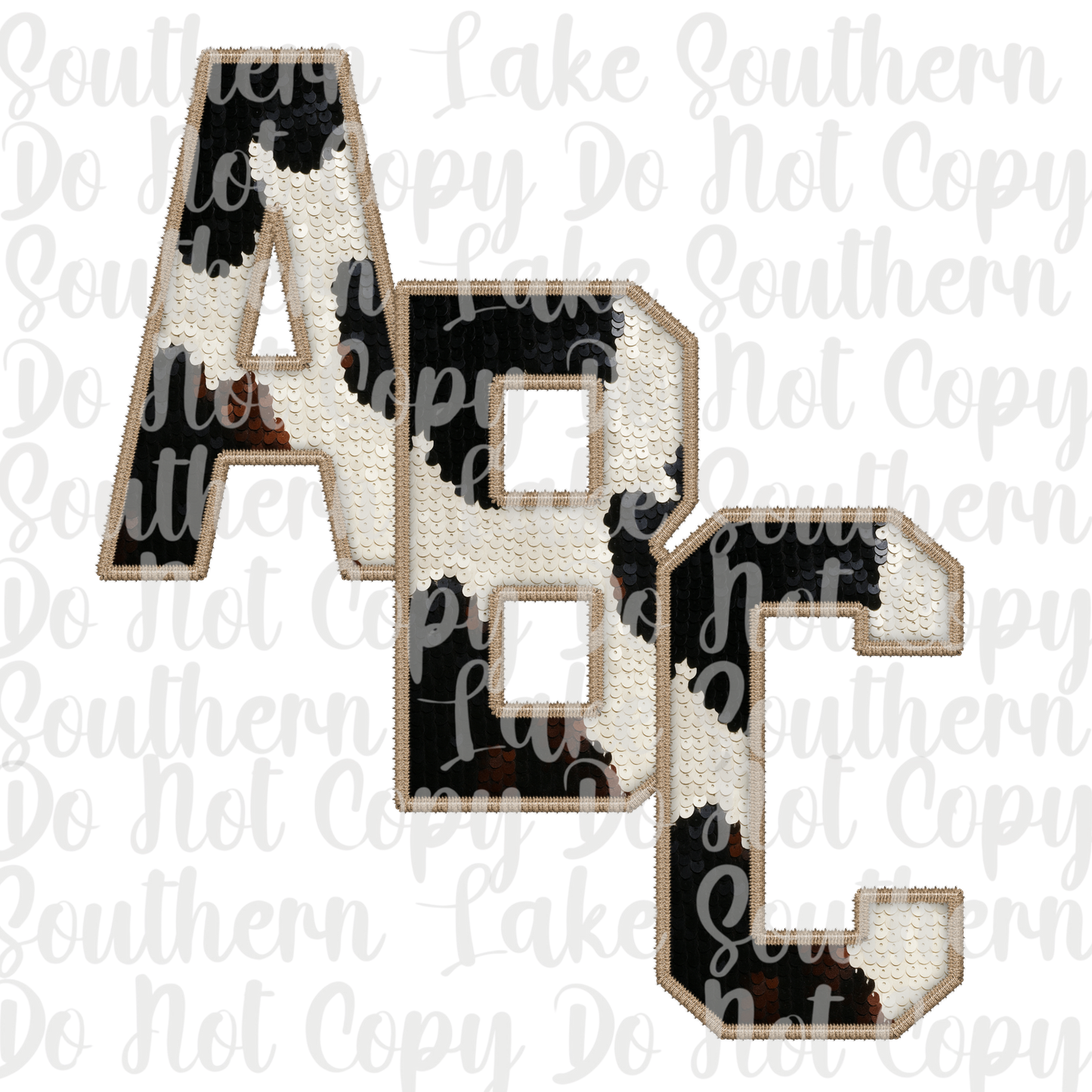 Sequin Cow Print Alpha Set A-0 Digital Download Only