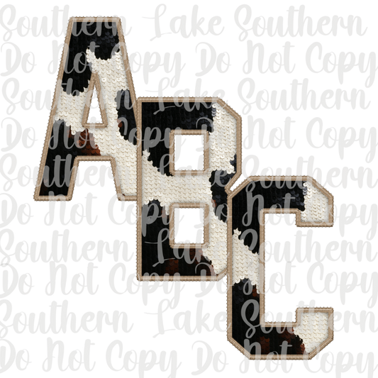 Sequin Cow Print Alpha Set A-0 Digital Download Only