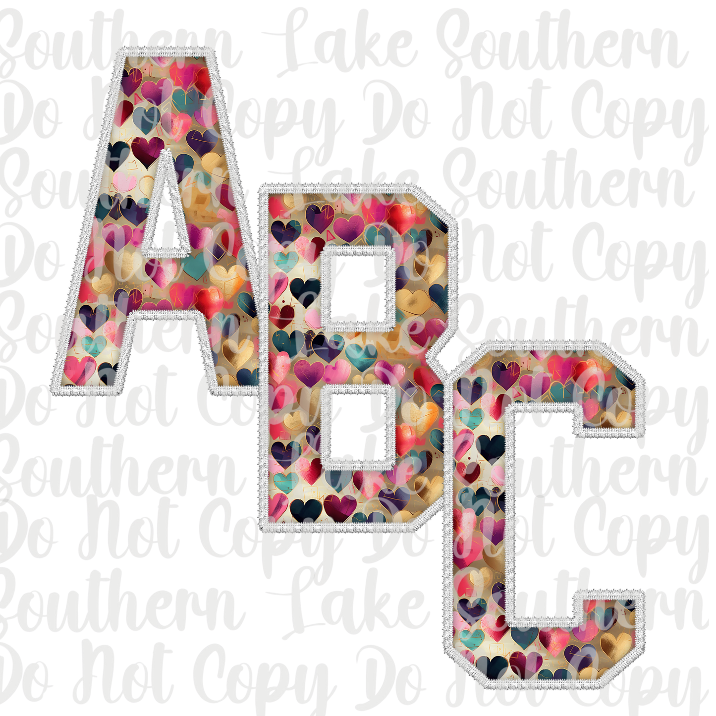 Hearts Valentine Alpha Set A-0 Digital Download Only